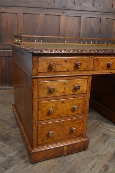 Victorian Oak Pedestal Writing Desk SAI3234 - Image 3