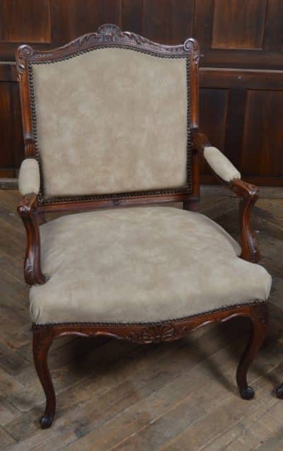 Pair Of Victorian French Walnut Armchairs SAI3185 Antique Chairs 4