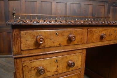 Victorian Oak Pedestal Writing Desk SAI3234 - Image 14