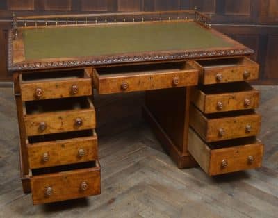 Victorian Oak Pedestal Writing Desk SAI3234 - Image 11