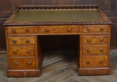 Victorian Oak Pedestal Writing Desk SAI3234