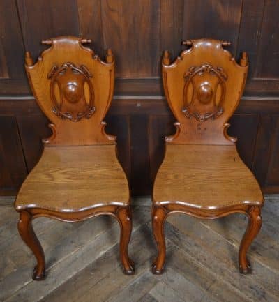 Pair Of Victorian Oak Hall Chairs SAI3213 - Image 4