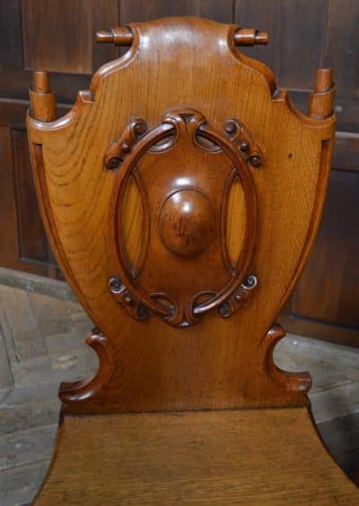 Pair Of Victorian Oak Hall Chairs SAI3213 - Image 13