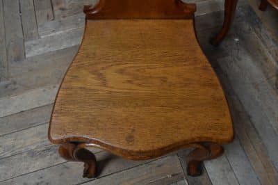 Pair Of Victorian Oak Hall Chairs SAI3213 Antique Chairs 14