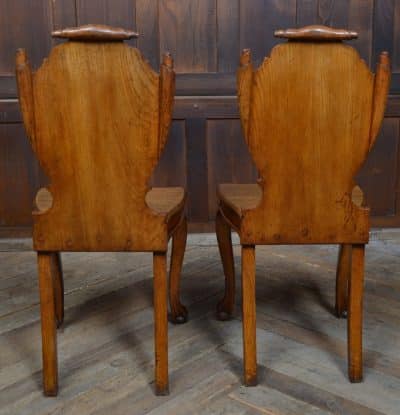 Pair Of Victorian Oak Hall Chairs SAI3213 Antique Chairs 11