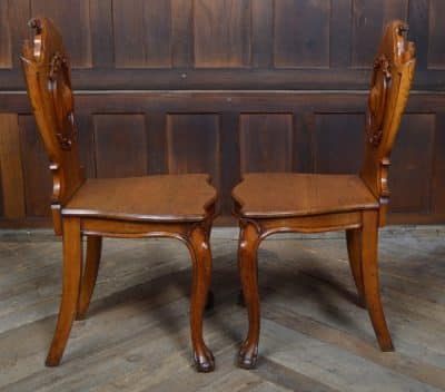Pair Of Victorian Oak Hall Chairs SAI3213 Antique Chairs 10