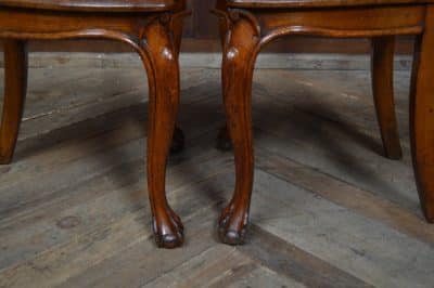 Pair Of Victorian Oak Hall Chairs SAI3213 Antique Chairs 9