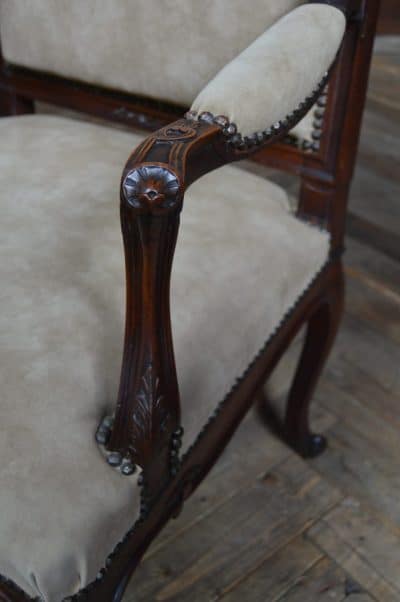 Pair Of Victorian French Walnut Armchairs SAI3185 Antique Chairs 20