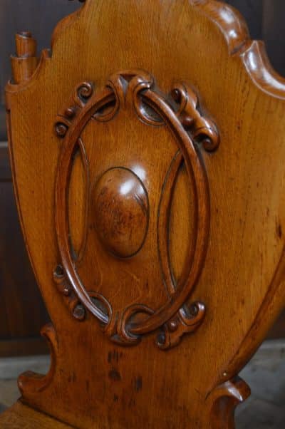 Pair Of Victorian Oak Hall Chairs SAI3213 - Image 5