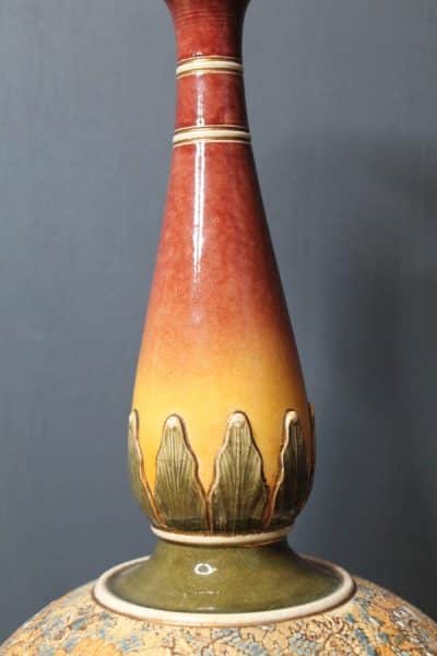 Doulton Lambeth Onion Vase. Slater Doulton Lambeth Antique Vases 6