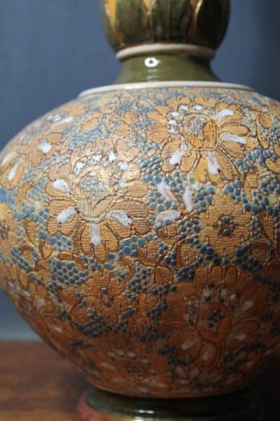 Doulton Lambeth Onion Vase. Slater Doulton Lambeth Antique Vases 8