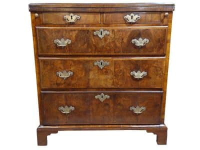 A Fine Queen Anne Burr & Figured Walnut Bachelors Chest Antique Chest Of Drawers 3