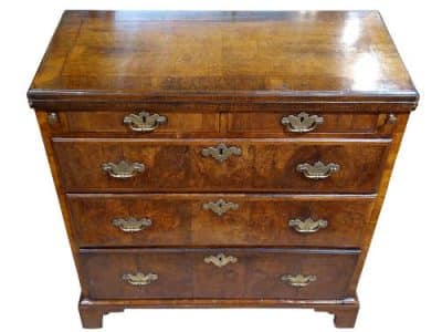 A Fine Queen Anne Burr & Figured Walnut Bachelors Chest Antique Chest Of Drawers 7