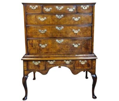 A Good George I Walnut and Burr Walnut Chest on Stand