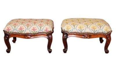 A Pair of Victorian Footstools Antique Stools 7