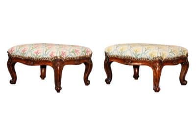 A Pair of Victorian Footstools Antique Stools 6