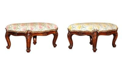 A Pair of Victorian Footstools Antique Stools 4