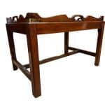 An 18th Style Mahogany Gallery Tray on Stand Antique Trays