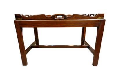 An 18th Style Mahogany Gallery Tray on Stand Antique Trays 5