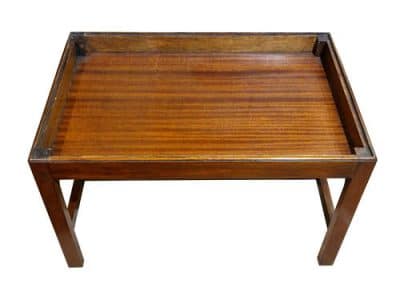 An 18th Style Mahogany Gallery Tray on Stand Antique Trays 7