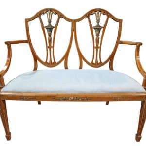 An elegant Sheraton Revival Settee Antique Furniture