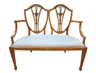 An elegant Sheraton Revival Settee Antique Furniture 3