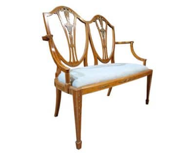 An elegant Sheraton Revival Settee Antique Furniture 4