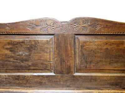 Antique Oak Box Seated Settle Code: C1383 Antique Benches 6