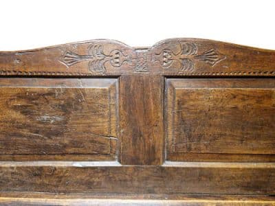 Antique Oak Box Seated Settle Code: C1383 - Image 4