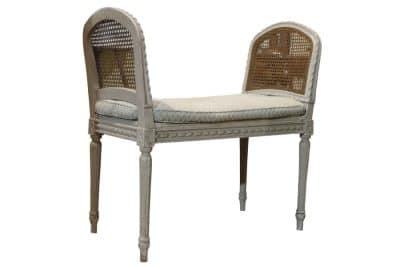 Continental Painted Caned Stool - Image 2