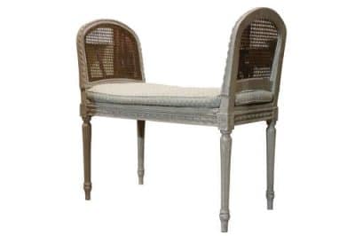 Continental Painted Caned Stool - Image 3