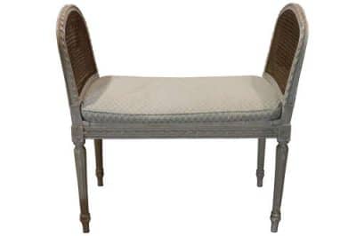 Continental Painted Caned Stool - Image 4