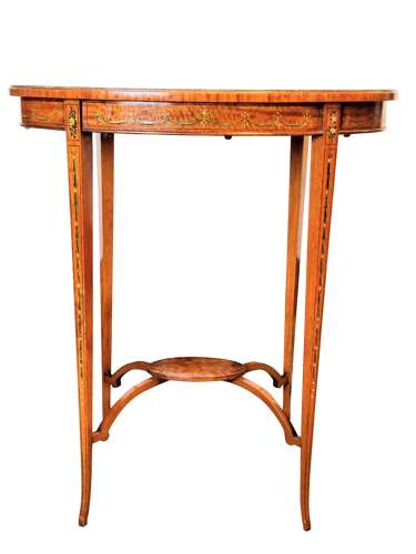 Edwardian Oval Satinwood Table Antique Furniture 5