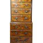 George I Style Walnut Cross-Banded Chest on Chest Antique Chests