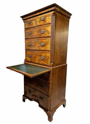 George I Style Walnut Cross-Banded Chest on Chest Antique Chests 6