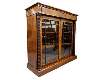 Georgian Flame Mahogany Bookcase Antique Bookcases 3