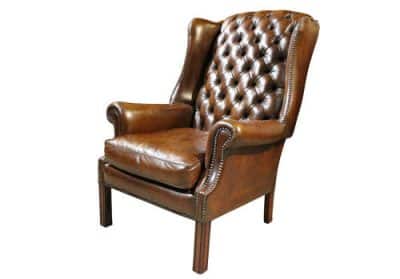 Leather Wing Chair Antique Chairs 5