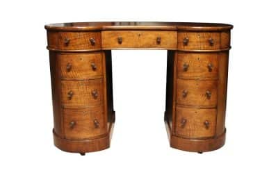 Mid 19thc Walnut Kidney Shaped Desk Antique Desks 3