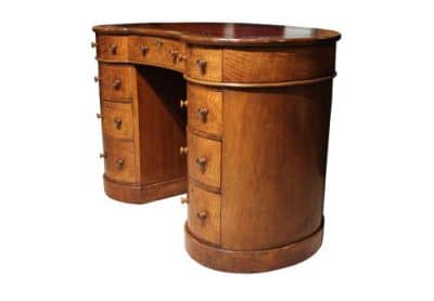 Mid 19thc Walnut Kidney Shaped Desk Antique Desks 4