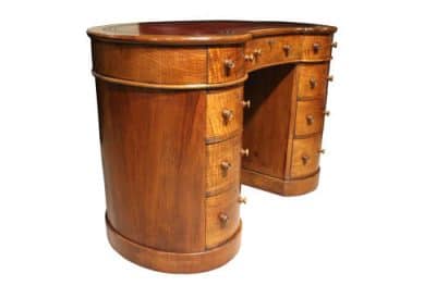 Mid 19thc Walnut Kidney Shaped Desk Antique Desks 5