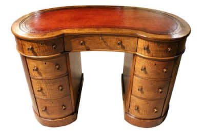 Mid 19thc Walnut Kidney Shaped Desk Antique Desks 7