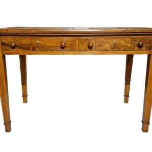 Oak & Burr Walnut Writing Table Antique Furniture