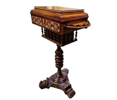 Rosewood Work Box on Stand