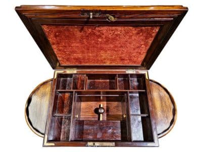 Rosewood Work Box on Stand Antique Boxes 9