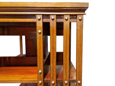 Superb Edwardian Inlaid Revolving Bookcase Antique Bookcases 6