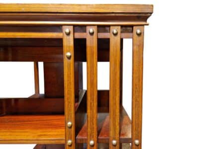 Superb Edwardian Inlaid Revolving Bookcase - Image 4