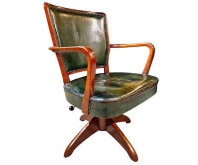 Swedish Mahogany and Leather Desk Chair Antique Chairs 4