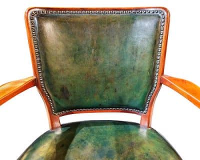 Swedish Mahogany and Leather Desk Chair Antique Chairs 7