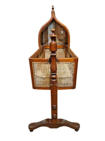 Victorian Caned Mahogany Rocking Cradle