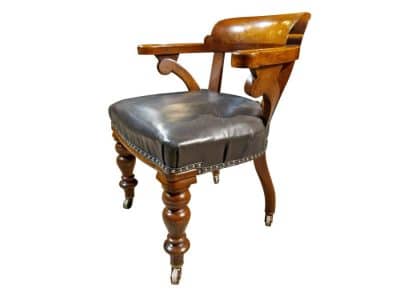 Victorian Oak Library Chair Antique Chairs 3